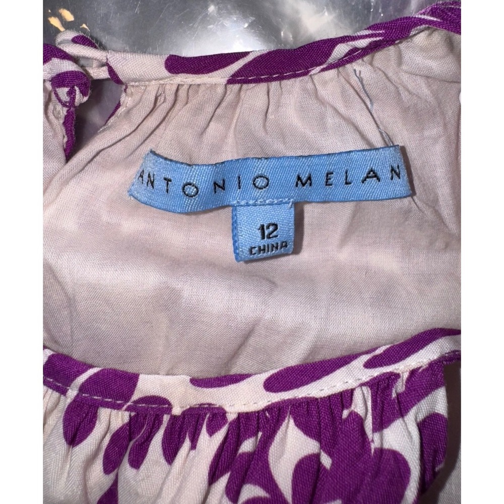 Antonio Melani Womens size 12 midi Alexa Dress purple Floral sleeveless tropical - Picture 7 of 7